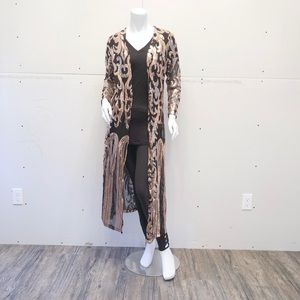 Black with gold sequin duster